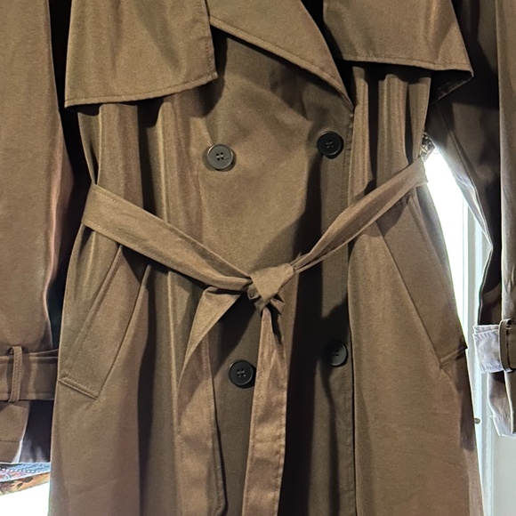 Long Polyester Chocolate Brown Fall Coat Size Large - Picture 3 of 6